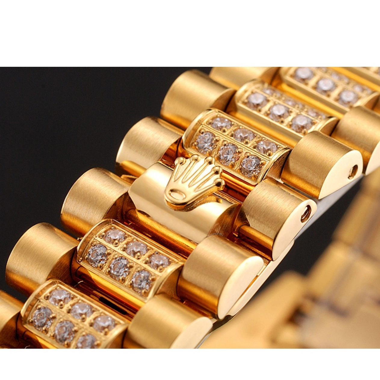 AAA Replica Watches Dial Gold Bracelet Diamond Gold Diamond Pave Swiss 1453954 Rolex Day-Date 0724